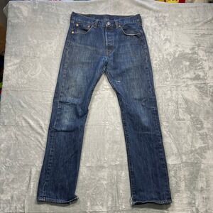 Levi's 501 Mens Blue Button Fly Straight Leg Denim Jeans W30 L32